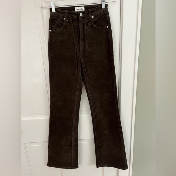 ROLLA'S Dusters Bootcut Espresso Corduroy Pants Size 25 High Rise Slim Boot New - Picture 5 of 16